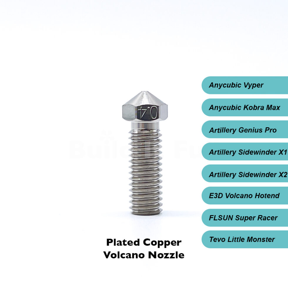 Plated Copper Volcano Nozzle M6 (1 pcs) Build It Full