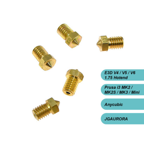 8 Ugelli Per Stampante 3D &ndash; Ottone 0.4mm &ndash; Per Anycubic I3 Mega, Prusa I3, Dagoma